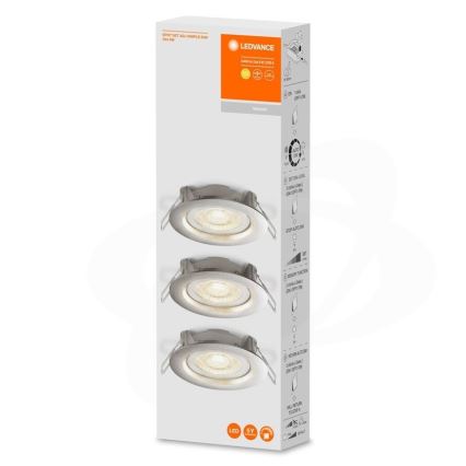 Ledvance - SET 3x LED dimmbare Einbauleuchte SIMPLE LED/4,9W/230V