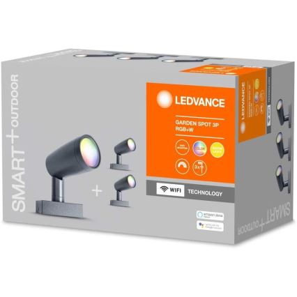 Ledvance - SET 3x LED RGBW Außenleuchte SMART+ SPOT 3xLED/4,5W/230V IP65 Wi-Fi