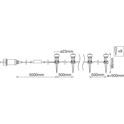 Ledvance - LED RGB Außenverlängerungssatz SMART+ DOT 9xLED/2,5W/230V IP65 Wi-Fi