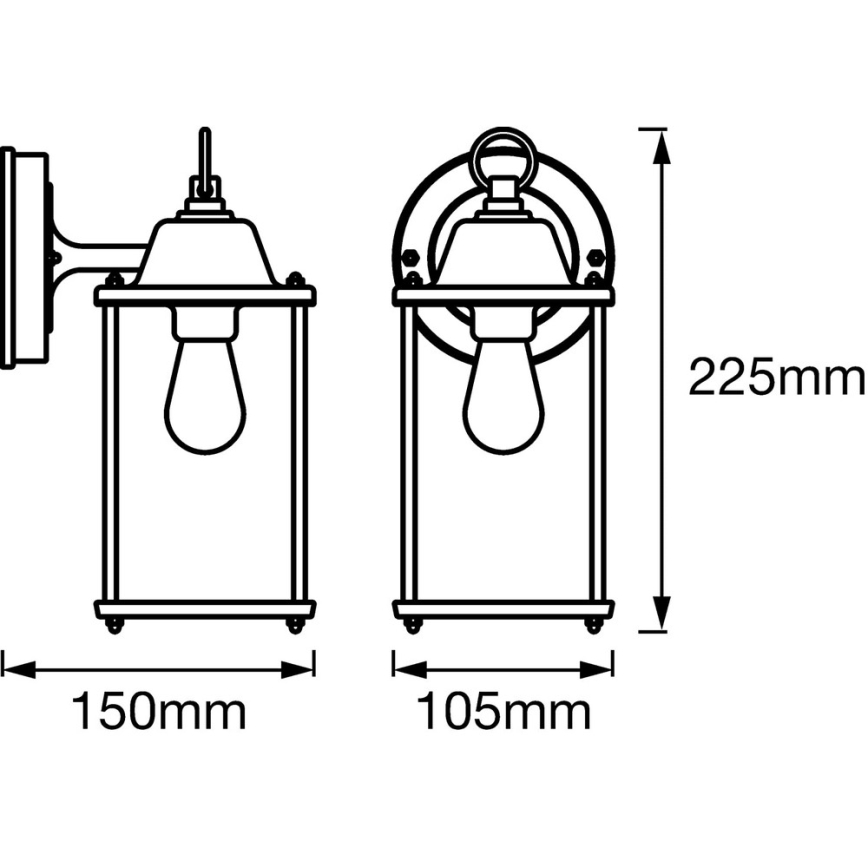 Ledvance - Wandleuchte ENDURA 1xE27/60W/230V IP23