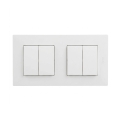 Legrand - 2x Doppelter Serienschalter č. 5 mit Rahmen NILOE STEP weiß