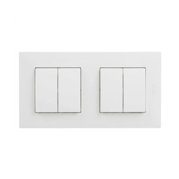 Legrand - 2x Doppelter Serienschalter č. 5 mit Rahmen NILOE STEP weiß
