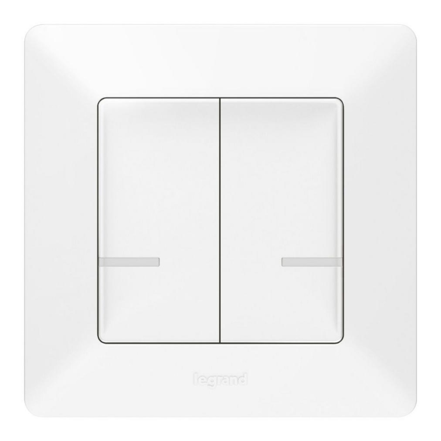 Legrand 752187- Intelligenter drahtloser 2-Tasten-Schalter VALENA 1xCR2032 Wi-Fi IP40