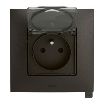Legrand - Außensteckdose für den Hausgebrauch mit Rahmen NILOE 250V IP44 schwarz
