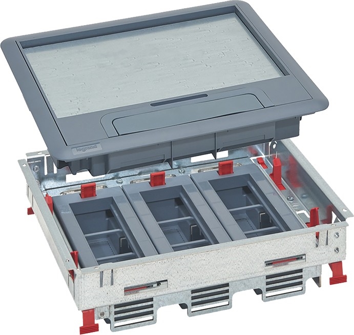 LEGRAND - Bodenbox für Doppelböden 18 Module (9 Geräte 45x45)
