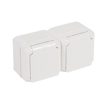Legrand - Doppelsteckdose FORIX 250V IP44 weiß