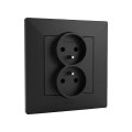 Legrand - Doppelsteckdose für den Wohnbereich mit Rahmen NILOE STEP 250V, schwarz