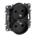 Legrand - Doppelsteckdose für den Wohnbereich, rahmenlos, NILOE STEP 250V, schwarz