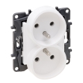 Legrand - Doppelsteckdose ohne Rahmen NILOE STEP 250 V weiß