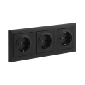 Legrand - Dreifach-Schuko-Steckdose für den Haushalt mit Rahmen SUNO 250V schwarz