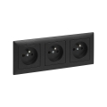 Legrand - Dreifach-Wandsteckdose mit Rahmen SUNO 250V schwarz