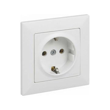 Legrand - Haushalts-SCHUKO-Steckdose mit Rahmen SUNO 250V weiß