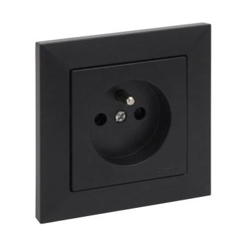 Legrand - Haushaltssteckdose mit Rahmen SUNO 250V schwarz