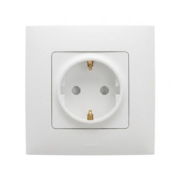 Legrand - Haushaltssteckdose SCHUKO mit Rahmen NILOE 250V weiß