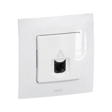 Legrand - RJ45-Netzwerkdose mit Rahmen NILOE, weiß