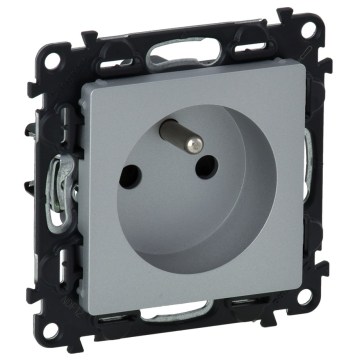 Legrand - Steckdose ohne Rahmen VALENA LIFE 250V IP44 Aluminium