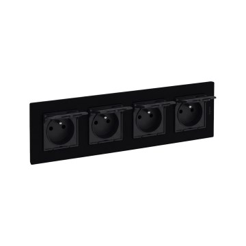 Legrand - Vierfach-Außensteckdose für den Hausgebrauch mit Rahmen NILOE STEP 250 V IP44 schwarz
