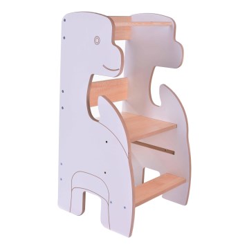 Lernturm DINO Weiß/Ahorn