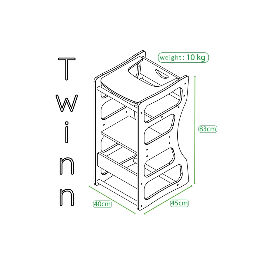 Lernturm TWINN 83x45 cm braun
