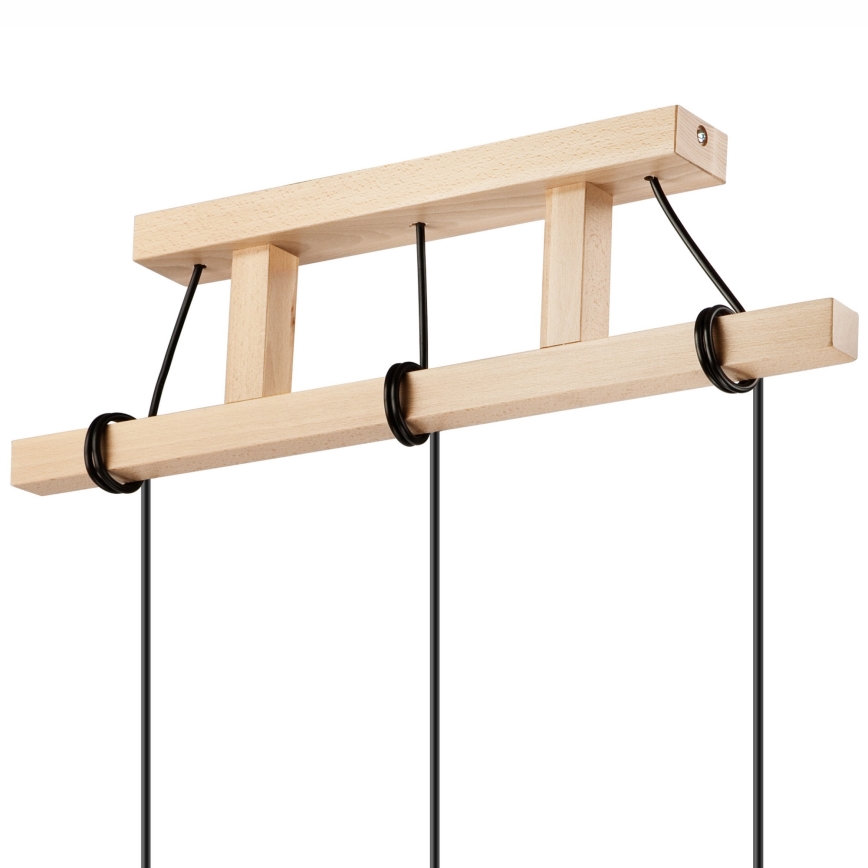 Deckenleuchte an Kabel LEON 3xE27/60W/230V Buche