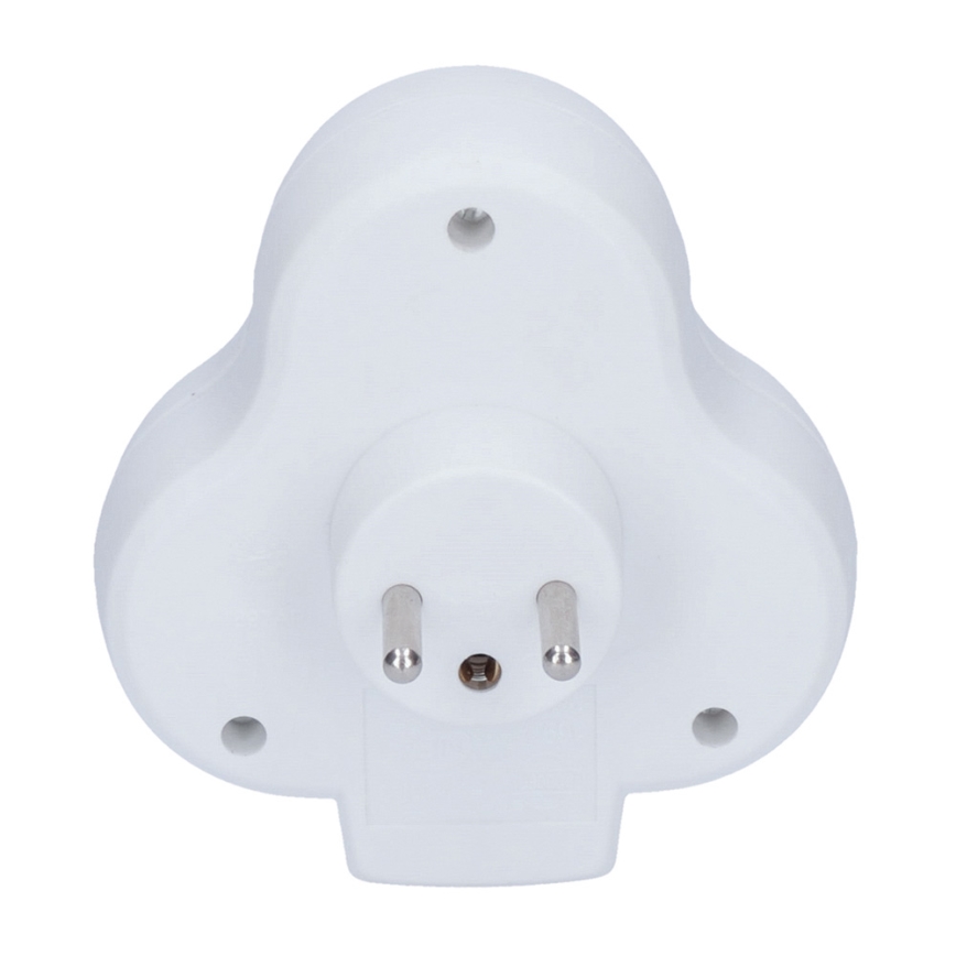 Mehrfachstecker, 3 x 10A, weiß, Schalter