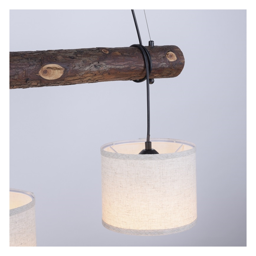 Leuchten Direkt 11238-79 - Hängeleuchte BARK 3xE27/40W/230V Holz