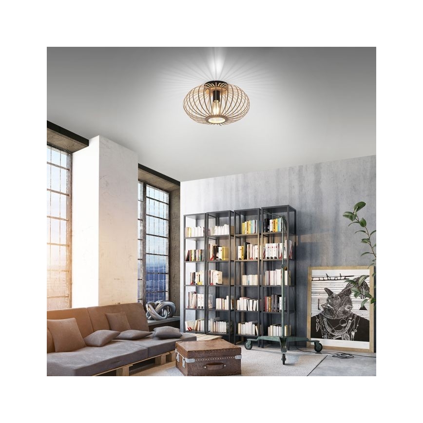 Leuchten Direkt 11410-79 - Aufbauleuchte RACOON 1xE27/40W/230V d 40 cm Bambus