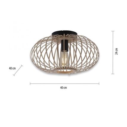 Leuchten Direkt 11410-79 - Aufbauleuchte RACOON 1xE27/40W/230V d 40 cm Bambus