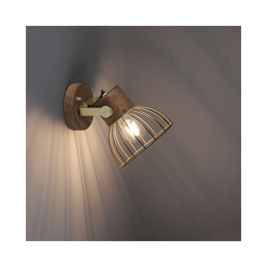 Leuchten Direkt 11486-60 - Wandstrahler ALAMI 1xE27/25W/230V Mangobaum