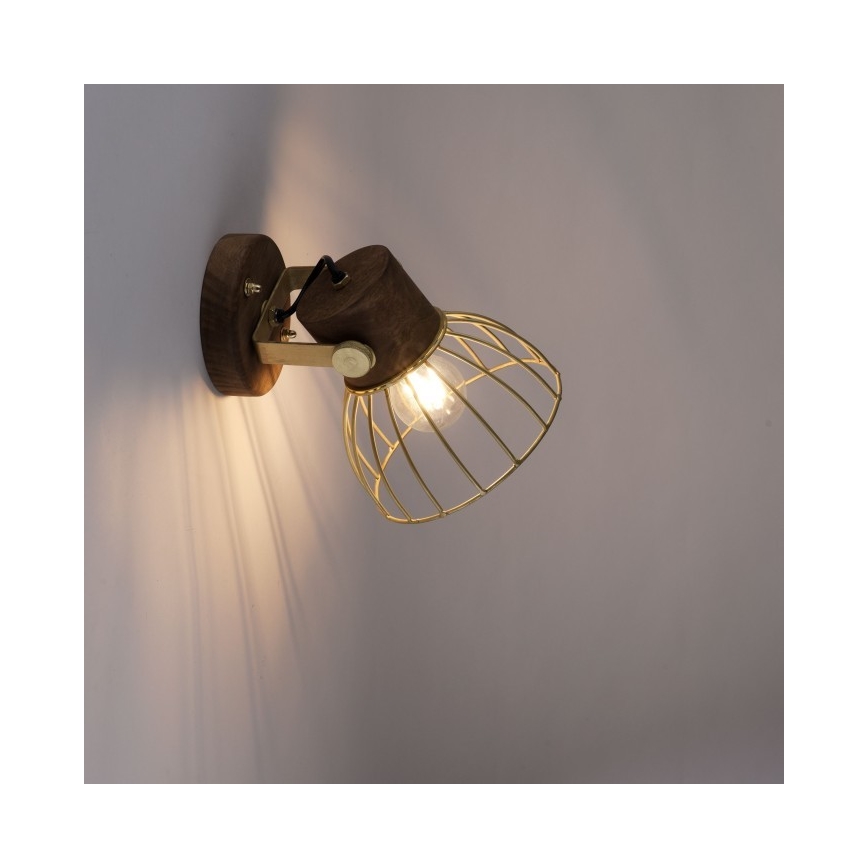 Leuchten Direkt 11486-60 - Wandstrahler ALAMI 1xE27/25W/230V Mangobaum