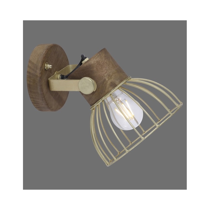 Leuchten Direkt 11486-60 - Wandstrahler ALAMI 1xE27/25W/230V Mangobaum