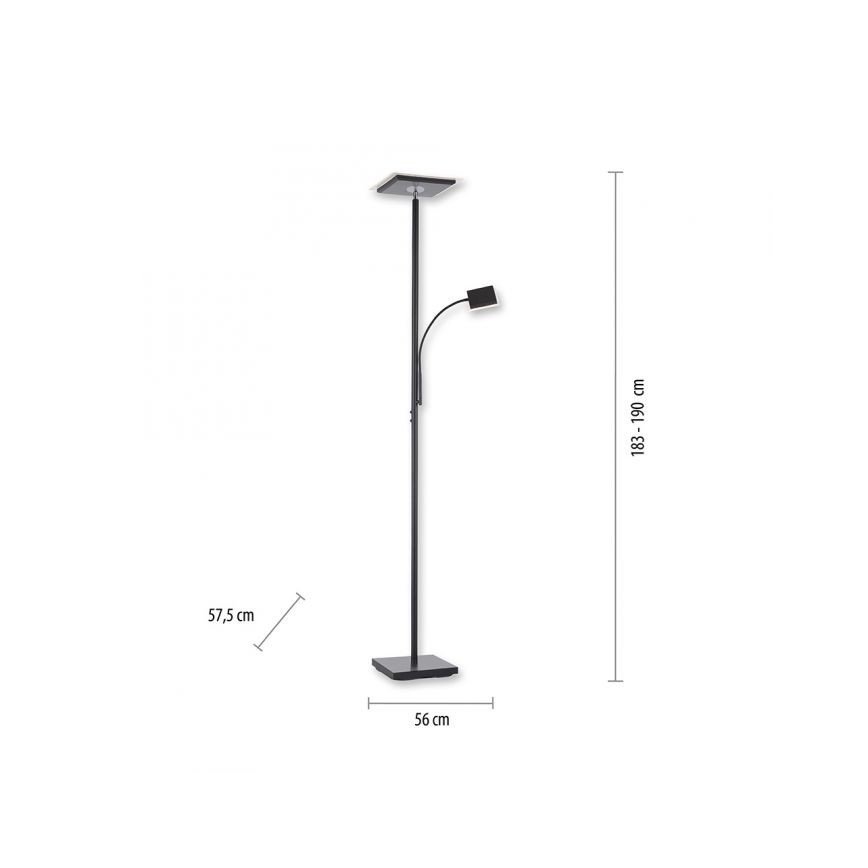 Leuchten Direkt 11710-18 – Dimmbare LED-Stehlampe HANS LED/21,5W/230V + LED/4W