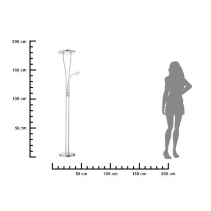 Leuchten Direkt 11778-55 - LED Dimmbare Stehleuchte HELIA LED/16,8W/230V + 2xLED/3,8W