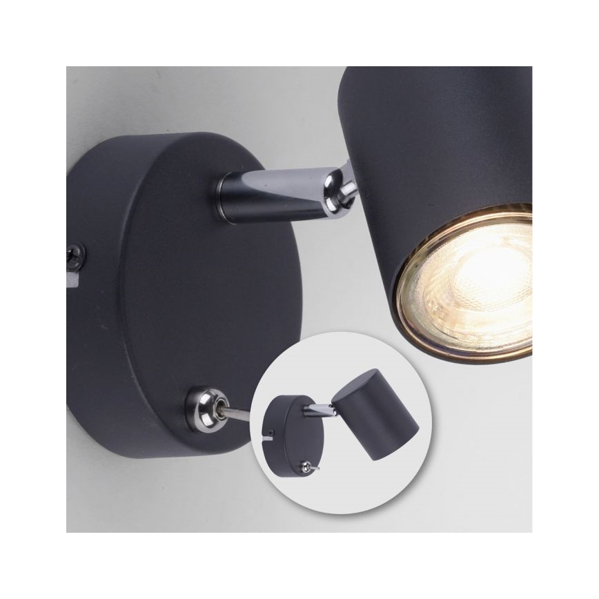 Leuchten Direkt 11941-13 - LED Wand-Spotlight TARIK 1xGU10/5W/230V schwarz