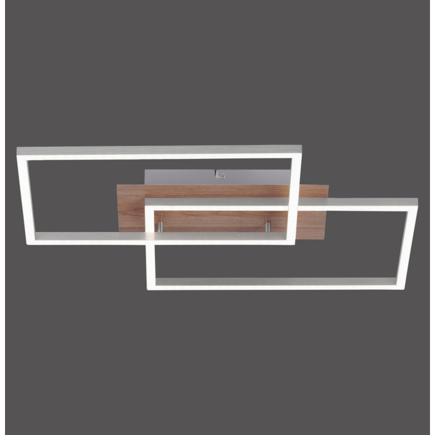 Leuchten Direkt 14018-78 - Dimmbare LED-Deckenleuchte IVEN 2xLED/15W/230V Eiche + Fernbedienung
