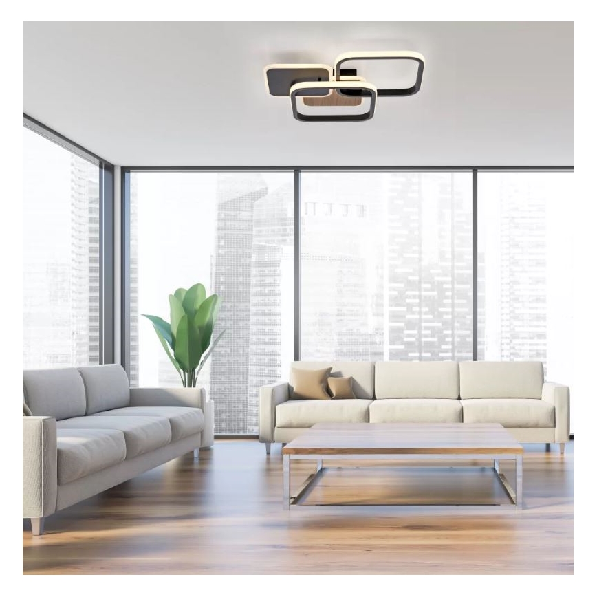 Leuchten Direkt 14117-78 - LED-Deckenleuchte SEVENT LED/36W/230V schwarz/braun