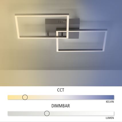 Leuchten Direkt 14141-18 - LED Dimmbare Deckenleuchte IVEN 2xLED/13,5W/230V + Fernbedienung