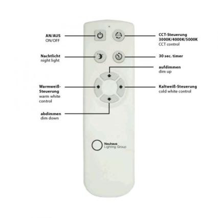 Leuchten Direkt 14227-16 - LED Dimmbare Deckenleuchte JONAS LED/22W/230V 3000-5000K + Fernbedienung