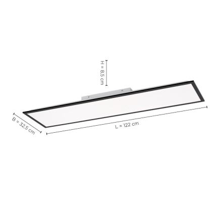 Leuchten Direkt 14757-18 - LED Dimmbares Aufbaupanel FLAT LED/36W/230V 2700-5000K schwarz + Fernbedienung