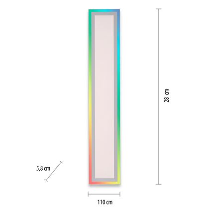 Leuchten Direkt 1490116-LED RGB Dimmable ceiling light EDGING LED/24W/230V