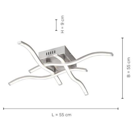 Leuchten Direkt 15131-55 - LED-Anbaukronleuchter WAWE 4xLED/4,6W/230V mattchrom