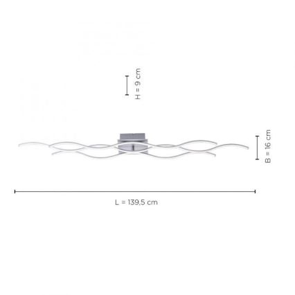 Leuchten Direkt 15167-55-LED-Anbaukronleuchter WAWE 2xLED/12,5W/230V+1xLED/17W