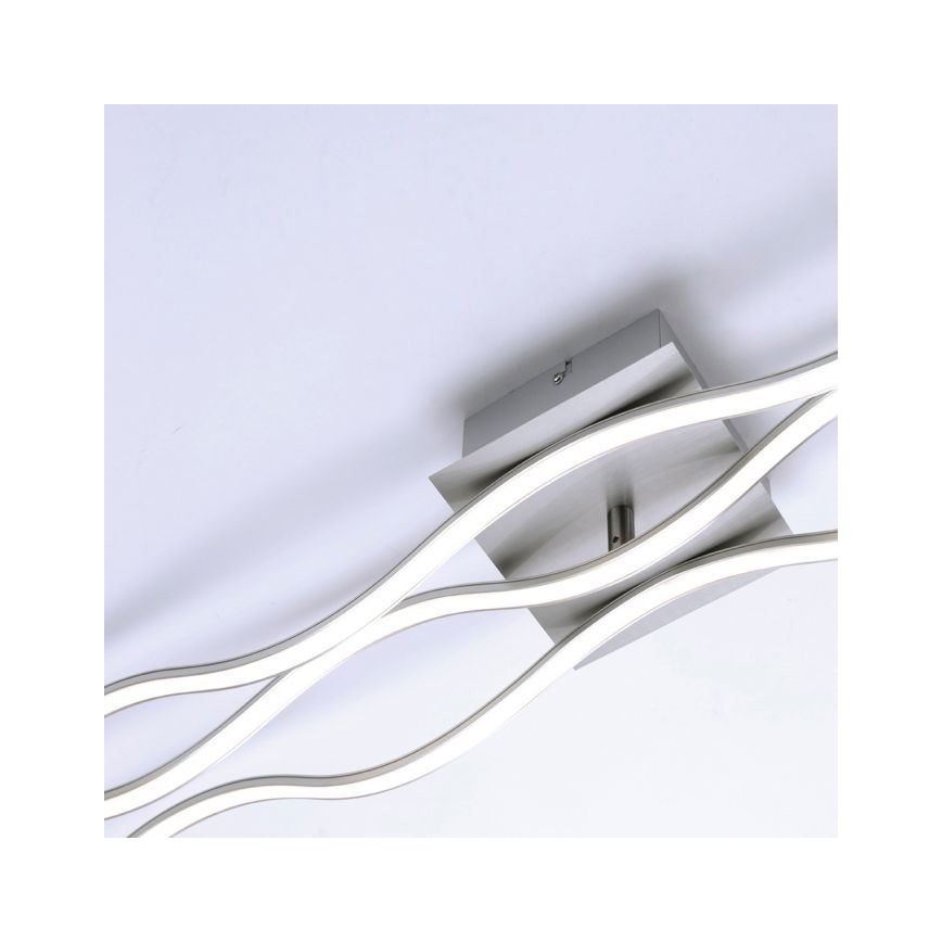 Leuchten Direkt 15167-55 - LED-Deckenleuchte WAWE 2xLED/12,5W/230V+LED/17W mattchrom