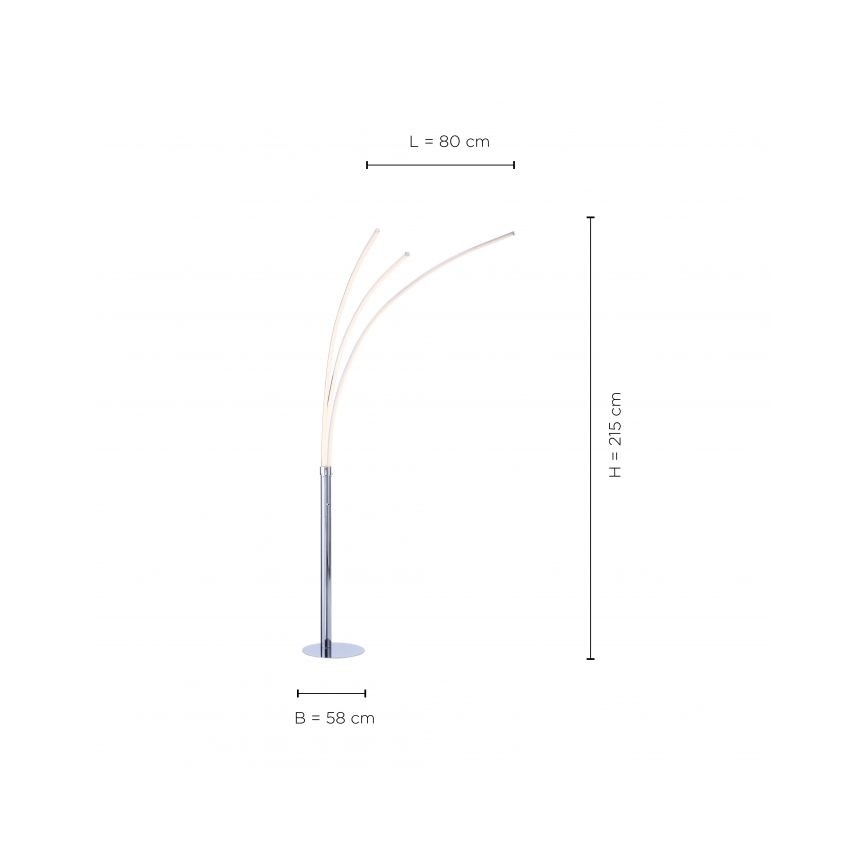Leuchten Direkt 15383-55 - LED-Stehleuchte MAJA 3xLED/6W/230V chromglänzend