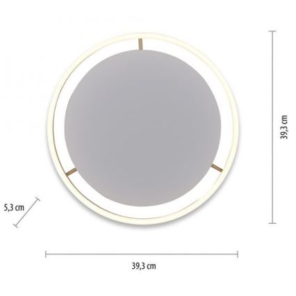 Leuchten Direkt 15391-60 – Dimmbare LED-Deckenleuchte RITUS LED/20W/230V Messing