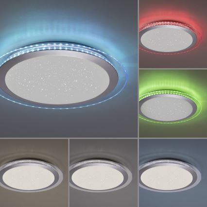 Leuchten Direkt 15411-21- LED RGB Dimmbares Deckenleuchte CYBA LED/26W/230V + Fernbedienung