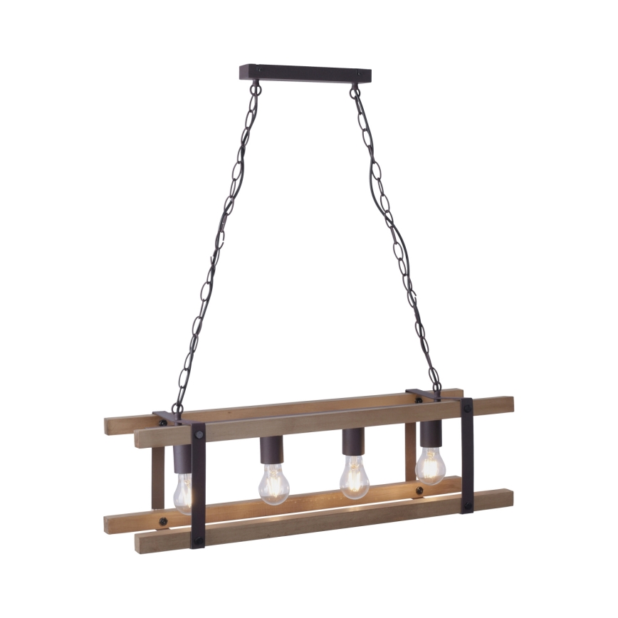 Leuchten Direkt 15684-79 - Hängeleuchte an Kette EDITH 4xE27/60W/230V Kiefer