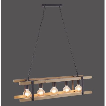 Leuchten Direkt 15685-79 - Hängeleuchte an Kette EDITH 5xE27/60W/230V Kiefer