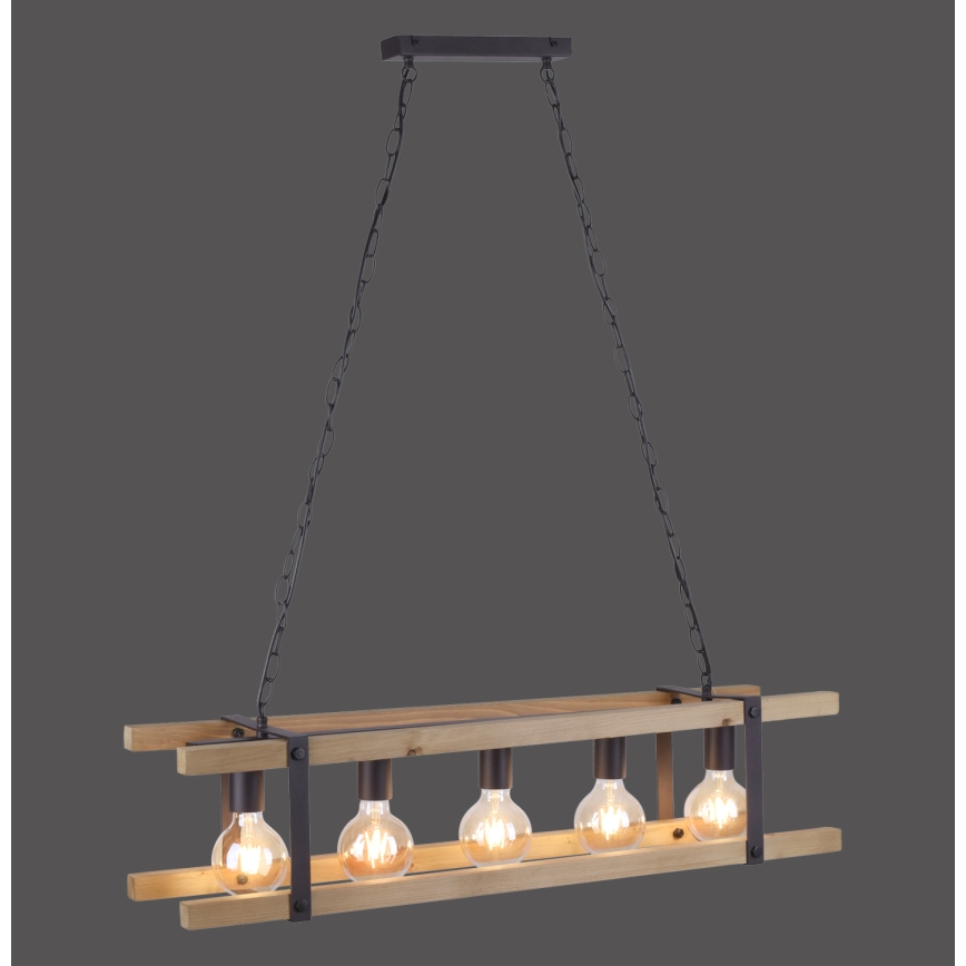 Leuchten Direkt 15685-79 - Hängeleuchte an Kette EDITH 5xE27/60W/230V Kiefer