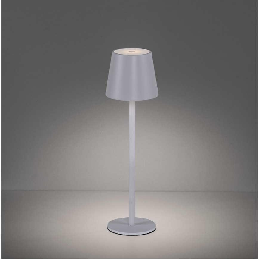 Leuchten Direkt 19250-16 - Dimmbare, aufladbare LED-Outdoor-Tischlampe EURIA LED/3W/5V IP54 weiß